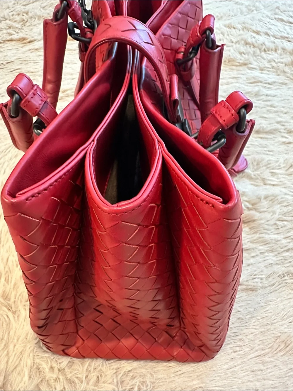 Bottega Veneta Roma Intrecciato Leather Tote